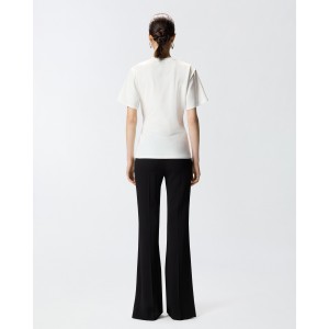 Pinko Mary T-shirt Draping & Gold Detail White Μπλούζα