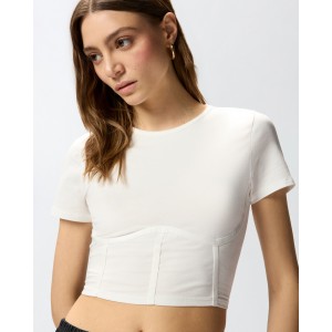 Pinko Veduta Bustier Top White Μπλούζα