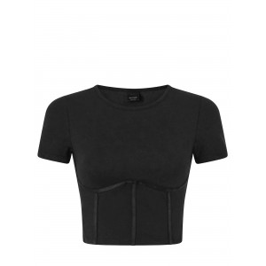 Pinko Veduta Bustier Top Black Μπλούζα