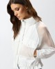 Pinko Beth Technical Jacket With Sheer Inserts White Τζάκετ