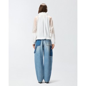 Pinko Beth Technical Jacket With Sheer Inserts White Τζάκετ