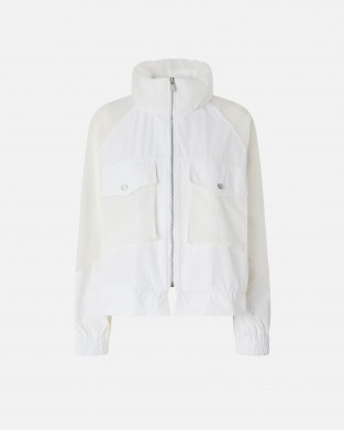 Pinko Beth Technical Jacket With Sheer Inserts White Τζάκετ