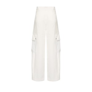 Pinko Romey Workwear With Sheer Inserts White Παντελόνι