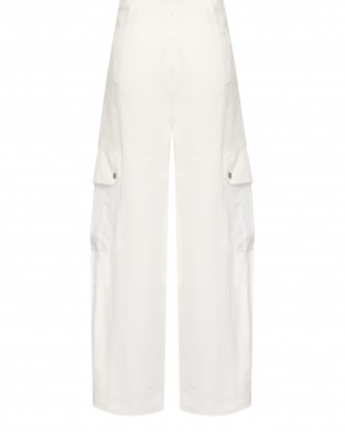 Pinko Romey Workwear With Sheer Inserts White Παντελόνι