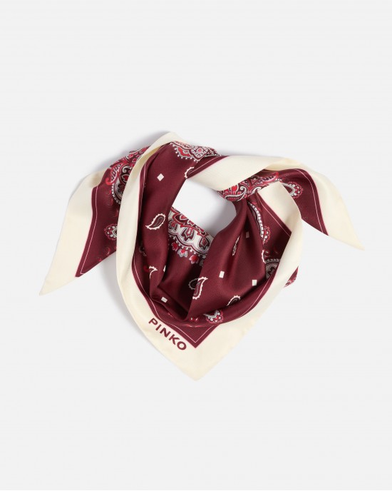 Pinko Swing Triangular Scarf With Floral Paisley Print Μαντήλι