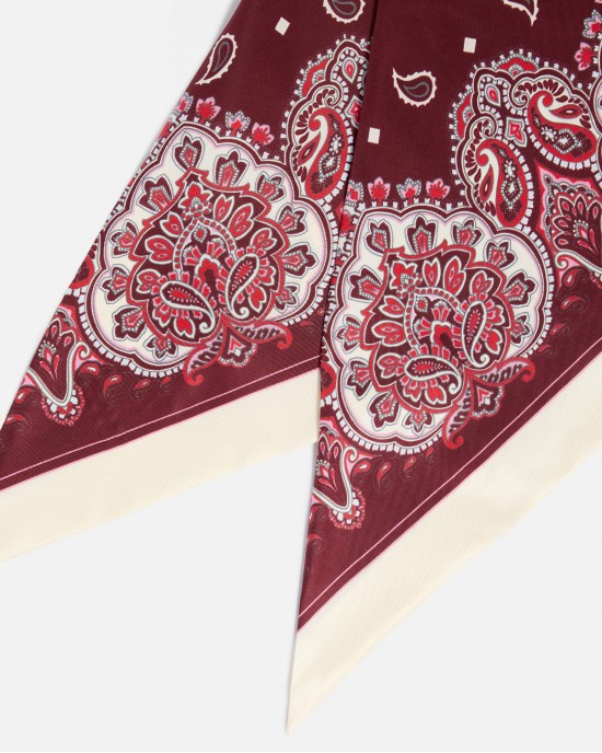 Pinko Swing Triangular Scarf With Floral Paisley Print Μαντήλι