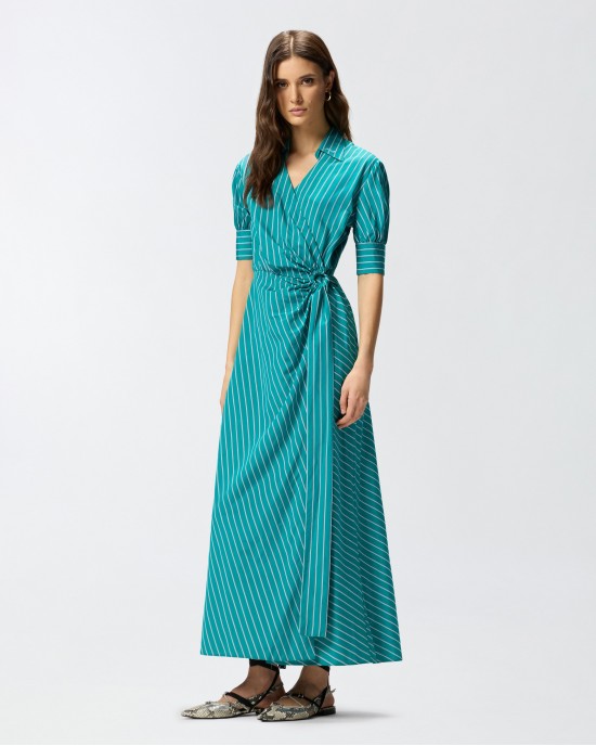 Pinko Alexandra Long Wrap With Striped Pattern Φόρεμα