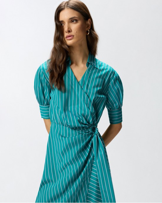 Pinko Alexandra Long Wrap With Striped Pattern Φόρεμα