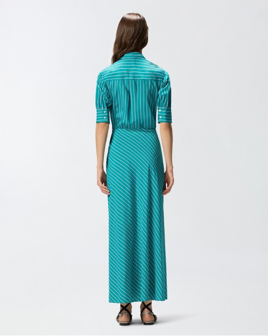 Pinko Alexandra Long Wrap With Striped Pattern Φόρεμα