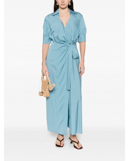 Pinko Alexandra Striped Tie-Waist Φόρεμα