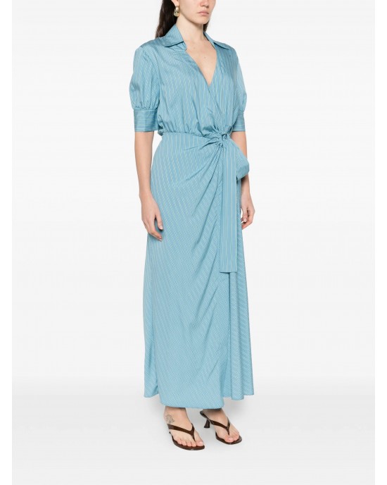 Pinko Alexandra Striped Tie-Waist Φόρεμα