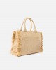 Pinko Beach Shopper Raffia With Logo & Tassels Τσάντα