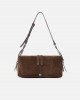 Pinko 24 Classic Keeper Suede Brown Shoulder Τσάντα