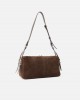 Pinko 24 Classic Keeper Suede Brown Shoulder Τσάντα