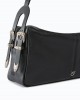 Pinko 24 Classic Keeper In New Biker Leather Black Τσάντα Ώμου