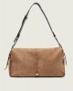Pinko 24 Big Keeper In Spray-effect Suede Brown Τσάντα Ώμου