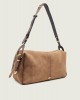 Pinko 24 Big Keeper In Spray-effect Suede Brown Τσάντα Ώμου