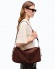 Pinko 24 Big Keeper In Spray-effect Suede Dark Red Τσάντα Ώμου