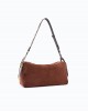 Pinko 24 Big Keeper In Spray-effect Suede Dark Red Τσάντα Ώμου