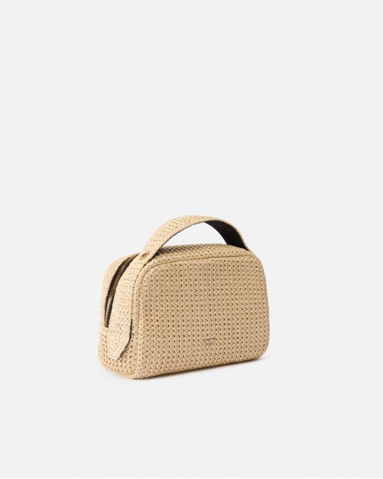 Pinko Necessaire Small Raffia Logo & Handle Τσάντα