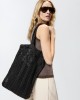 Pinko Easy Tote Medium Shopper Raffia Black Τσάντα