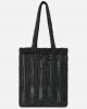 Pinko Easy Tote Medium Shopper Raffia Black Τσάντα