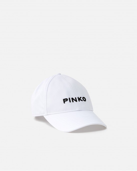 Pinko Break Dance Cap With Peak & Embroidered Logo White Καπέλο