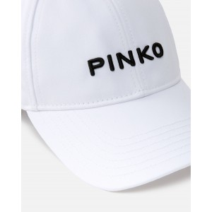 Pinko Break Dance Cap Peak & Embroidered Logo White Καπέλο