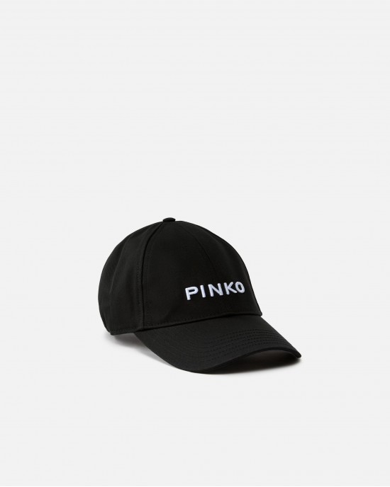 Pinko Break Dance Cap With Peak & Embroidered Logo Black Καπέλο