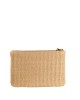 Pinko Pochette Raffia Clutch Beige Πορτοφόλι