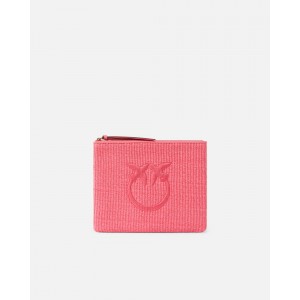 Pinko Pochette Raffia Clutch Pink Πορτοφόλι
