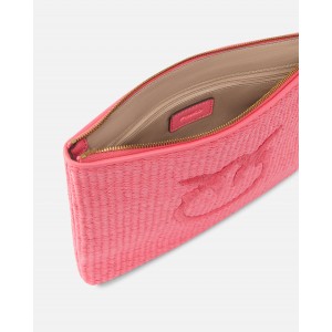 Pinko Pochette Raffia Clutch Pink Πορτοφόλι