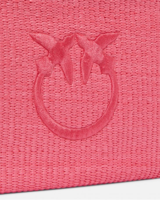 Pinko Pochette Raffia Clutch Pink Πορτοφόλι