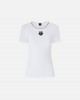 Pinko Brugherio Fine-Rib T-shirt With Love Birds Embroidery White Μπλούζα