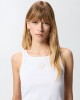 Pinko Bitetto Ribbed Vest Top Love Birds Embroidery White Μπλούζα