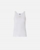 Pinko Bitetto Ribbed Vest Top With Love Birds Embroidery White Μπλούζα