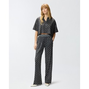 Pinko Bastelli Mesh With Mirror Detail Grey Παντελόνι