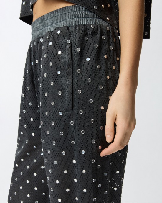 Pinko Bastelli Mesh With Mirror Detail Grey Παντελόνι