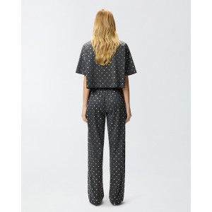 Pinko Bastelli Mesh With Mirror Detail Grey Παντελόνι