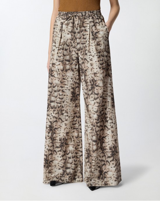 Pinko Gussola Wide-leg With Snake Print Παντελόνι