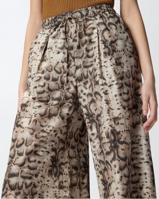 Pinko Gussola Wide-leg With Snake Print Παντελόνι