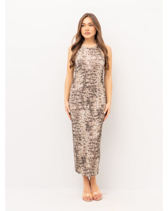 Pinko Novoli Beige/Black Midi Φόρεμα