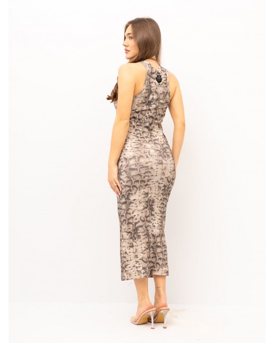 Pinko Novoli Beige/Black Midi Φόρεμα