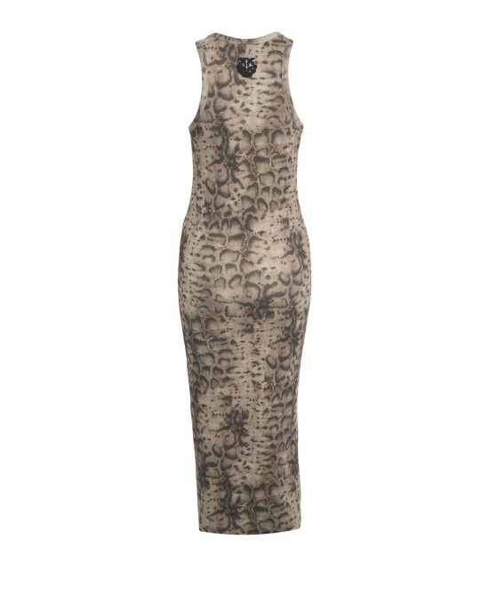 Pinko Novoli Beige/Black Midi Φόρεμα