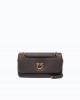 Pinko Click Soft Horizontal Brown Leather Τσάντα Ώμου