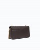 Pinko Click Soft Horizontal Brown Leather Τσάντα Ώμου