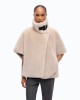 Pinko New Comodino Faux Fur Cape White Τζάκετ