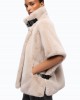 Pinko New Comodino Faux Fur Cape White Τζάκετ
