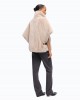 Pinko New Comodino Faux Fur Cape White Τζάκετ