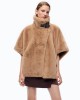 Pinko New Comodino Faux Fur Cape Beige Τζάκετ